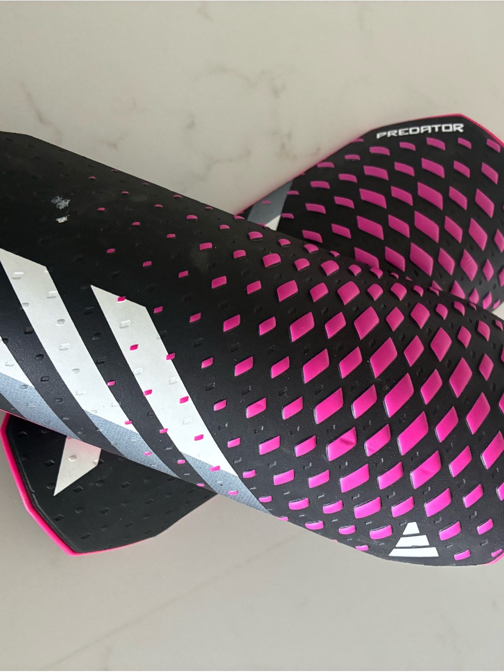 adidas Predator Shin Guards in Black, Pink & Silver